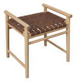 Ottomans & Footstools: Elliot Single Seater Bench with Genuine Leather (Natural)