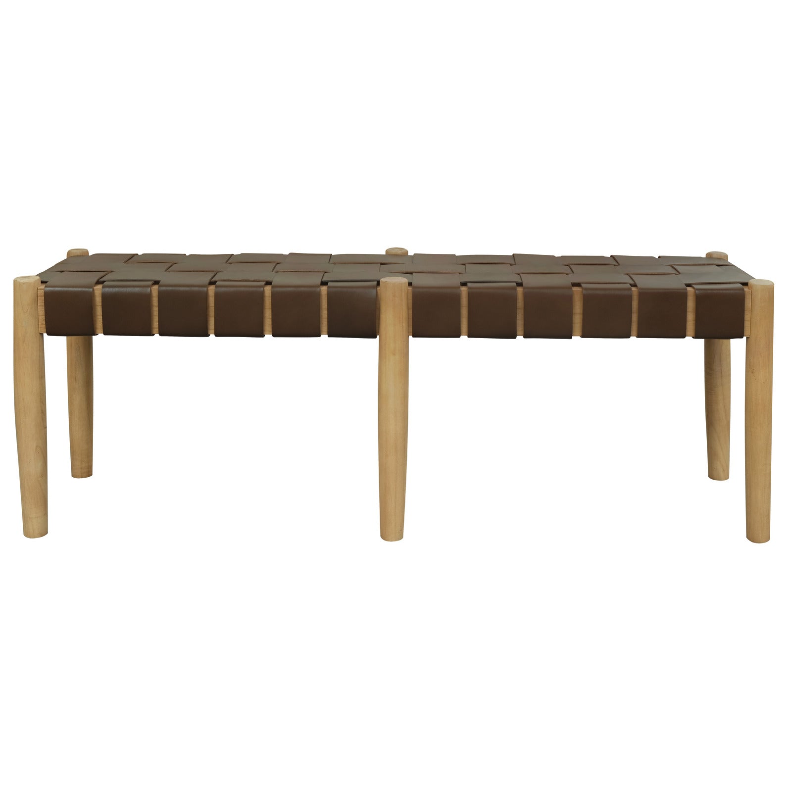 Ottomans & Footstools: Elliot Leather Bench (Natural)