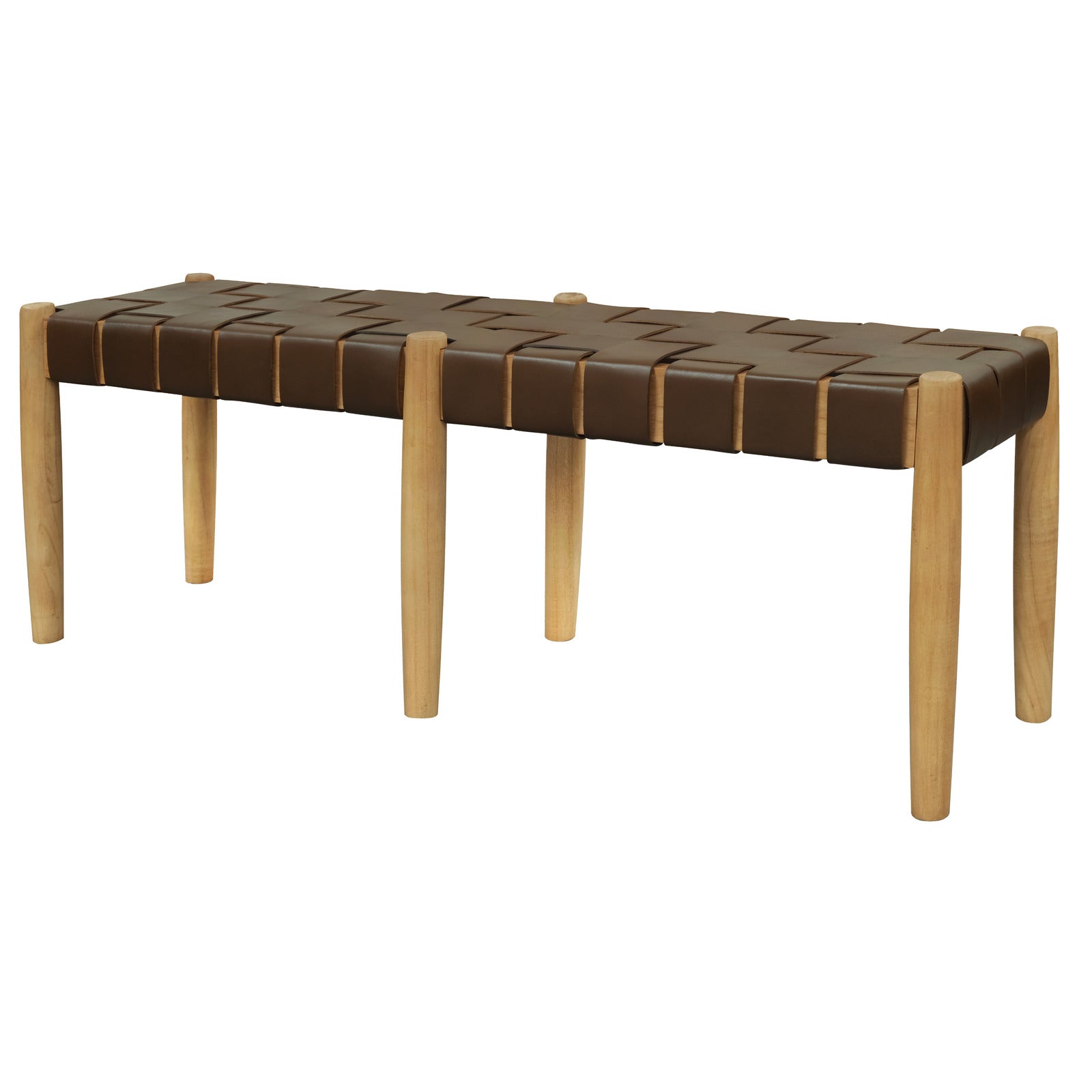 Ottomans & Footstools: Elliot Leather Bench (Natural)