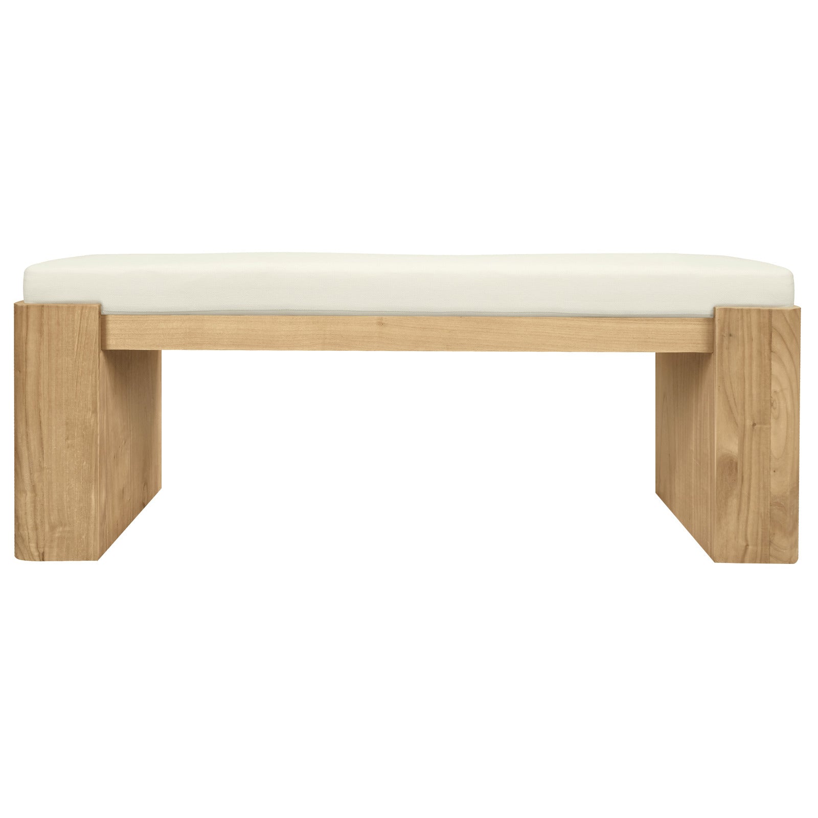 Ottomans & Footstools: Adelle Solid Mindi Timber Bench - Small (Natural)