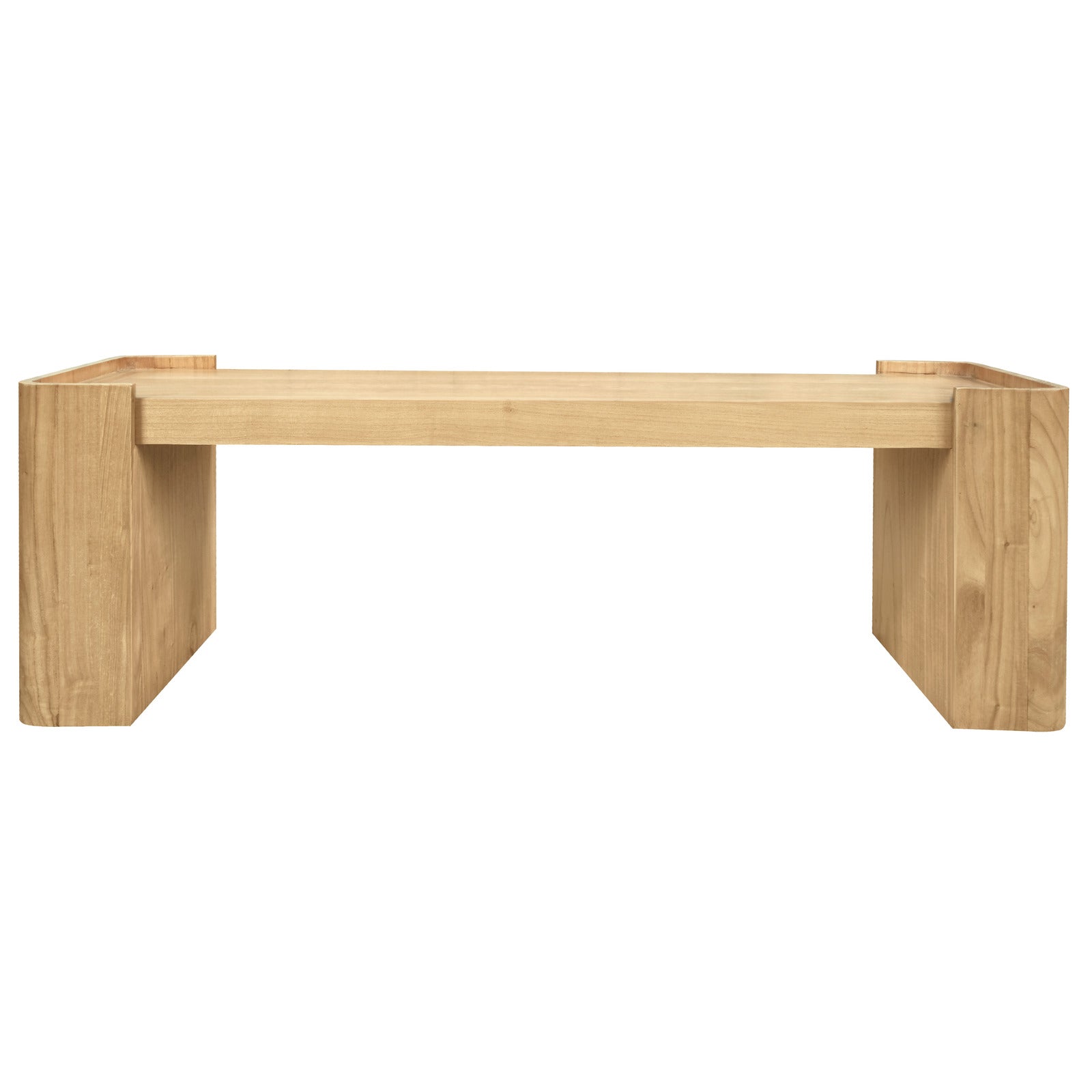 Ottomans & Footstools: Adelle Solid Mindi Timber Bench - Small (Natural)