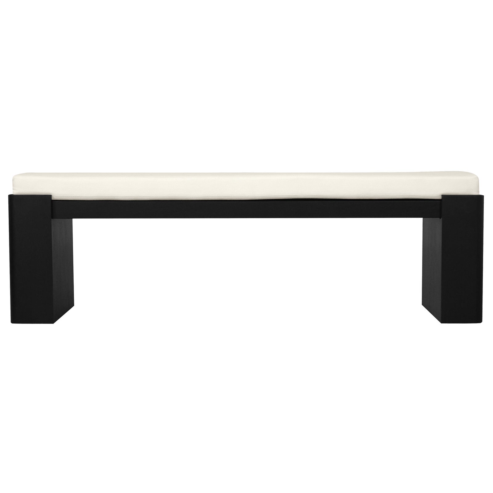 Ottomans & Footstools: Adelle Solid Mindi Timber Bench - Large (Black)