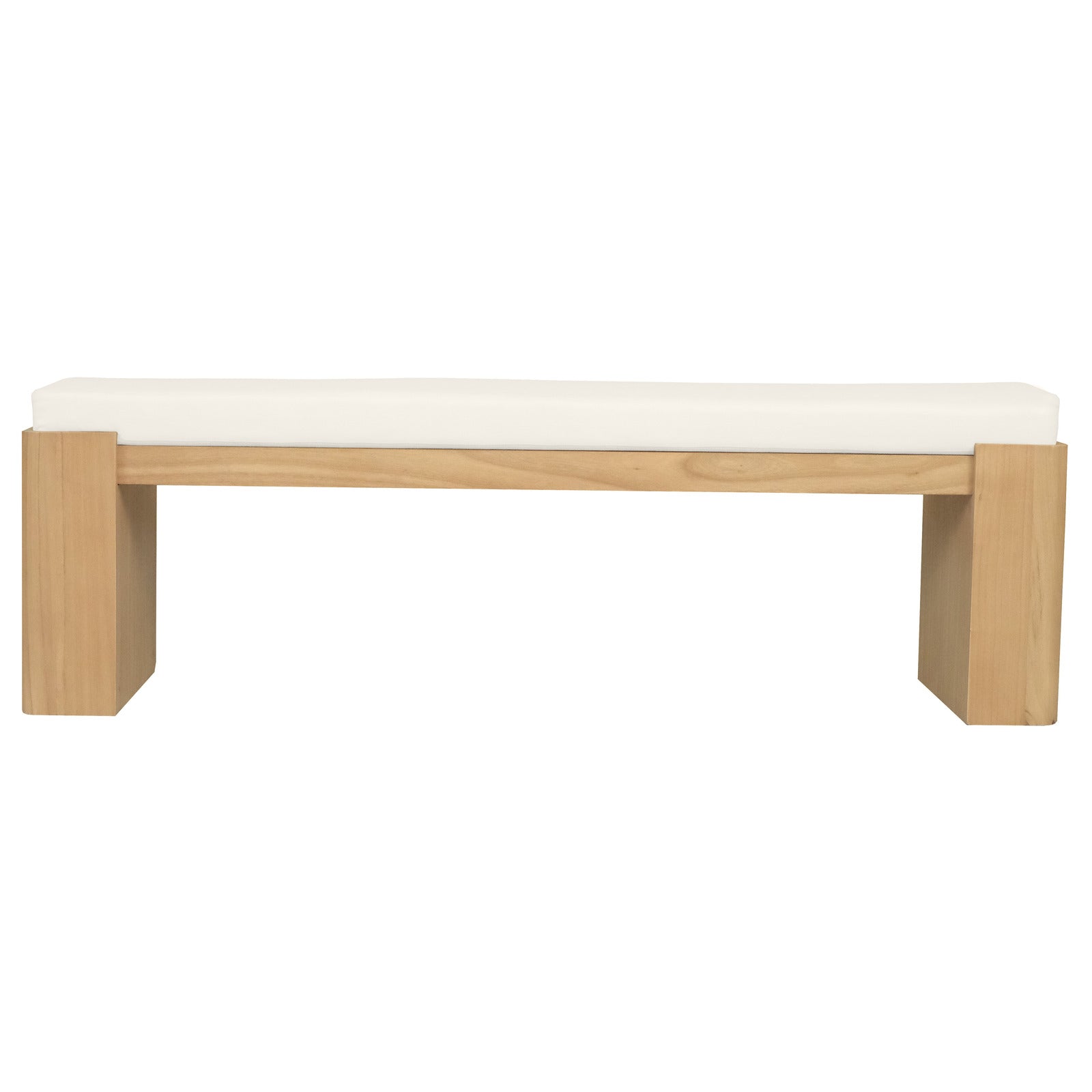 Ottomans & Footstools: Adelle Solid Mindi Timber Bench - Large (Natural)
