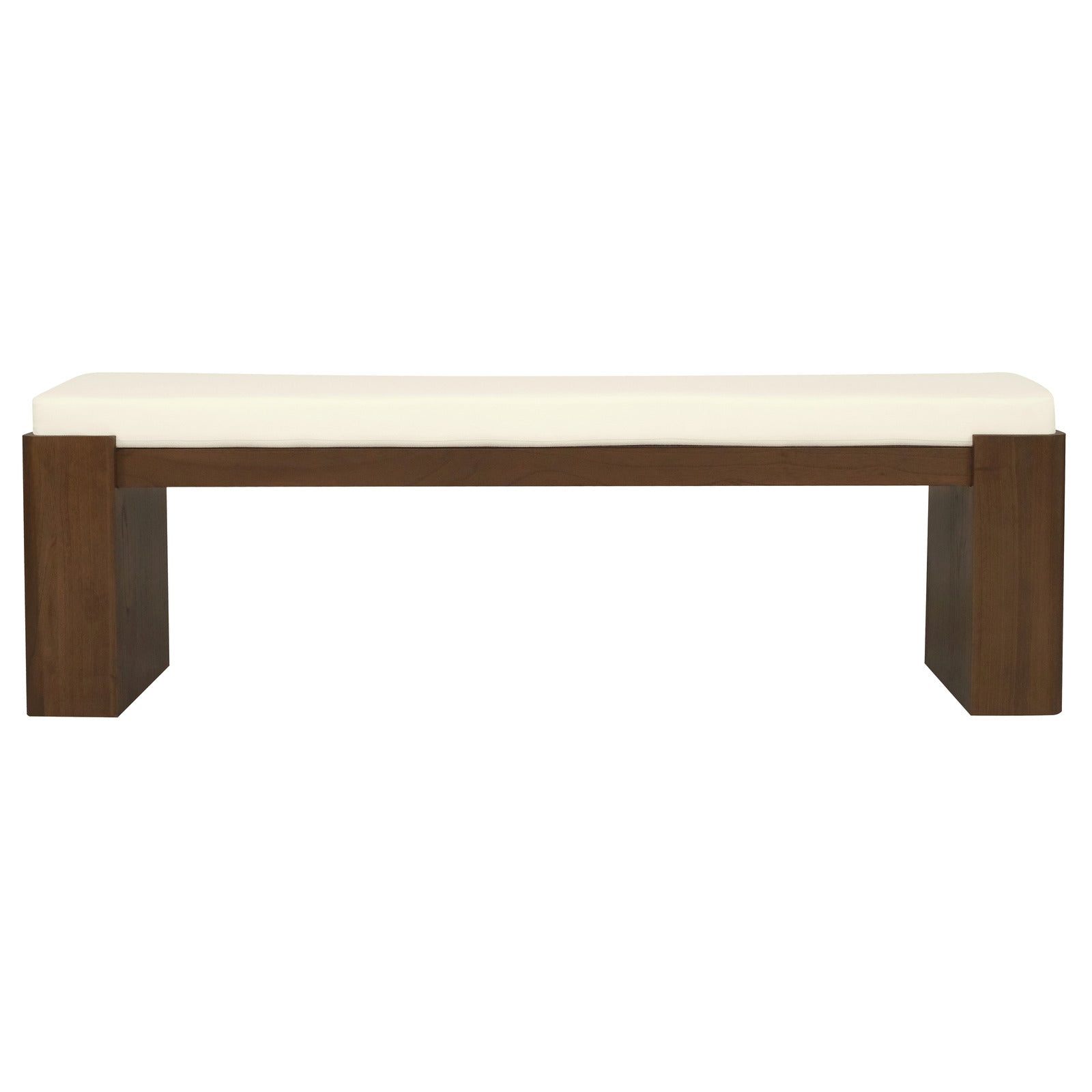 Ottomans & Footstools: Adelle Solid Mindi Timber Bench - Large (Walnut)