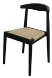Arden Solid Oak Dining Chair with Loom (Black)