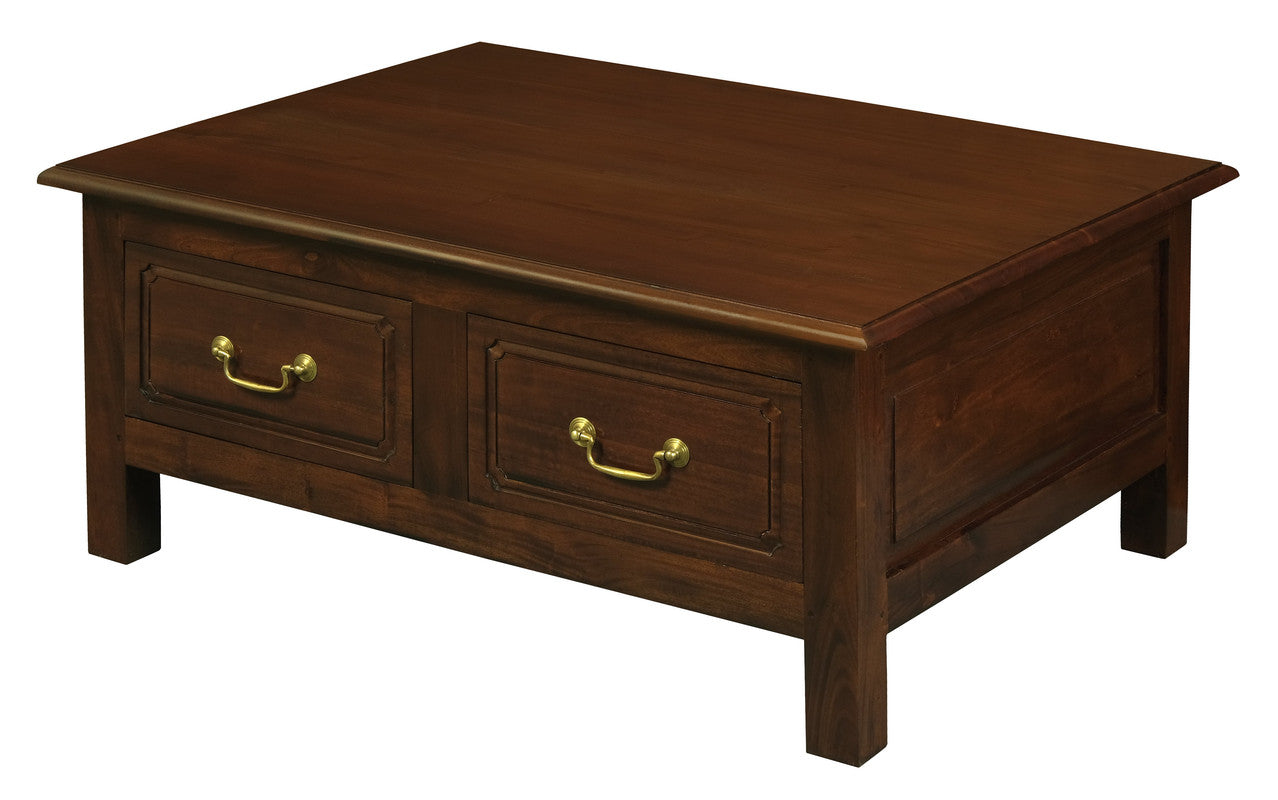 Coffee Tables: Tasmania 4 Drawer Straight Leg Coffee Table (Mahogany)