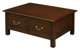 Coffee Tables: Tasmania 4 Drawer Straight Leg Coffee Table (Mahogany)