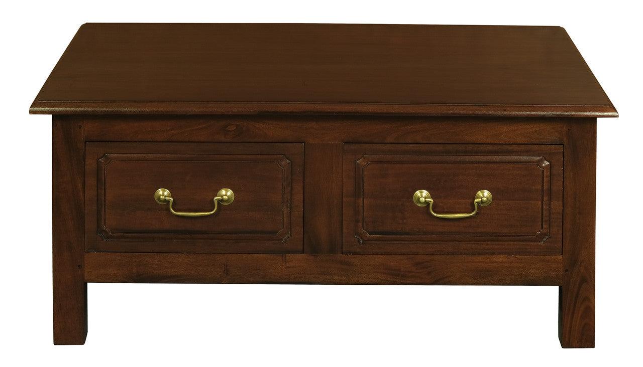 Coffee Tables: Tasmania 4 Drawer Straight Leg Coffee Table (Mahogany)