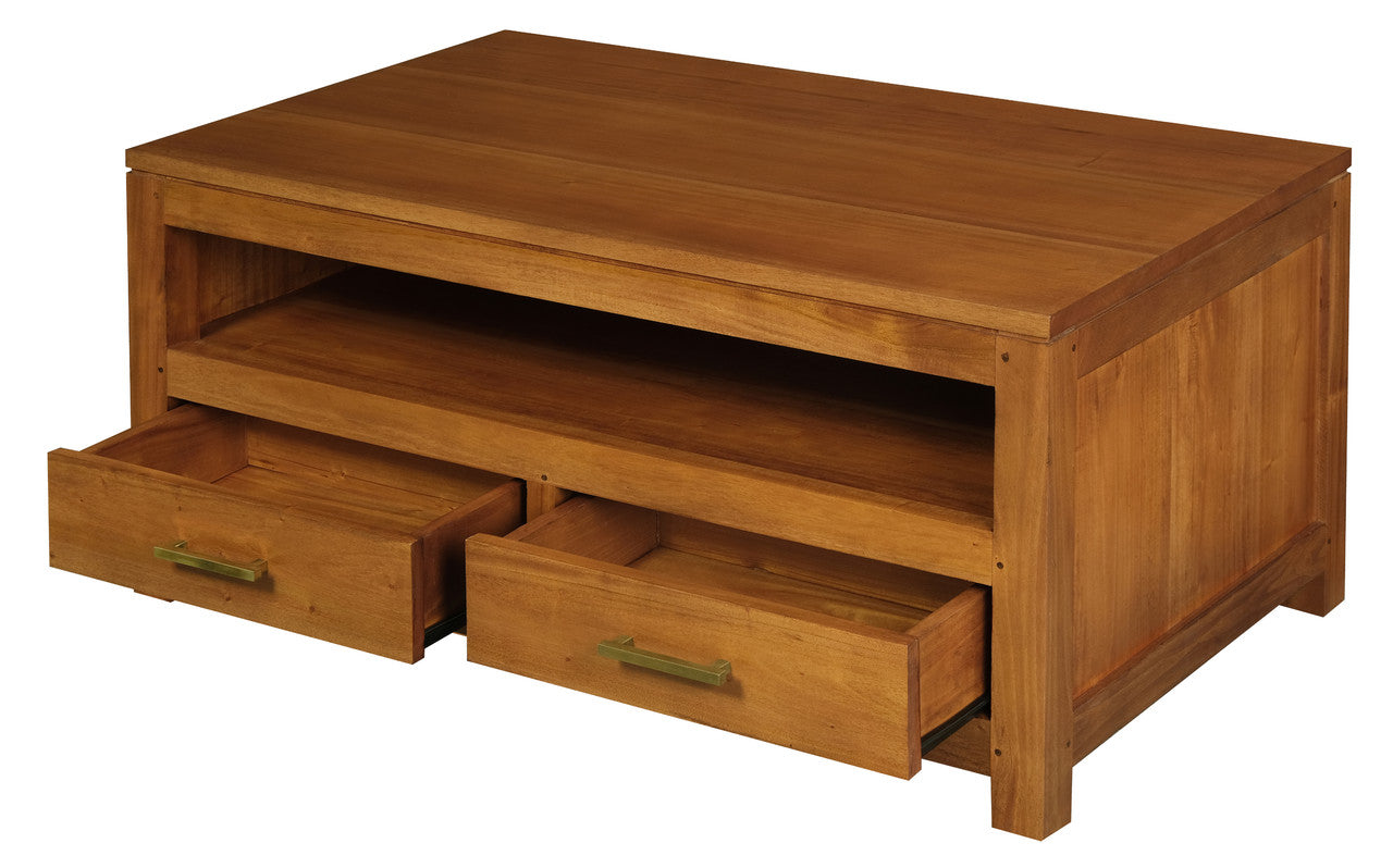 Coffee Tables: Paris 4 Drawer Coffee Table (Light Pecan)