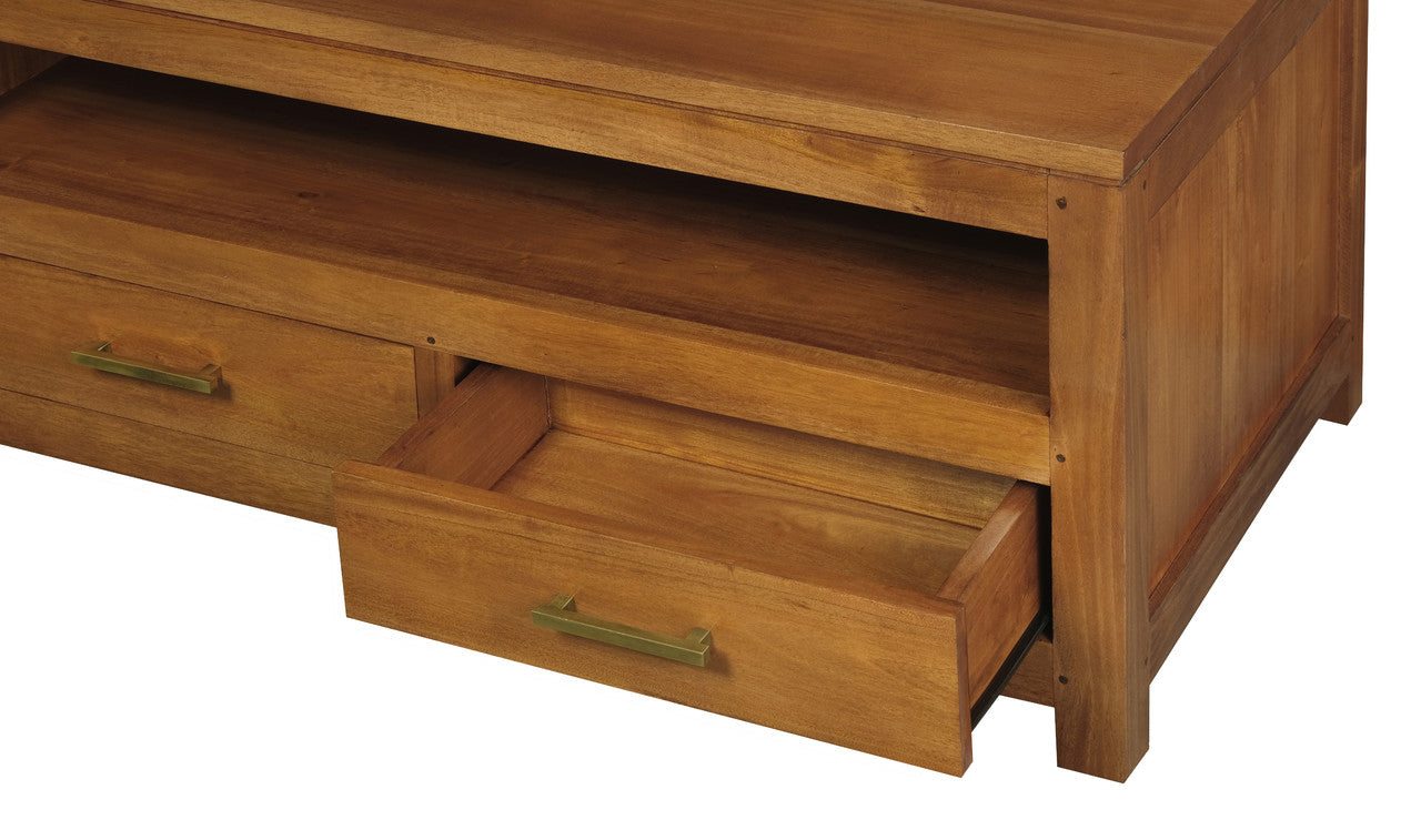 Coffee Tables: Paris 4 Drawer Coffee Table (Light Pecan)