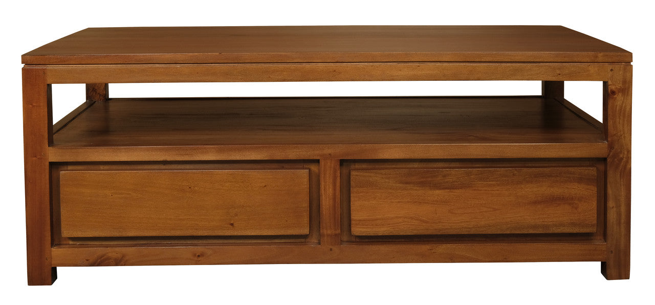 Coffee Tables: Amsterdam 4 Drawer Coffee Table (Light Pecan)