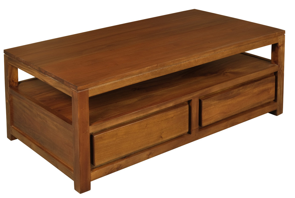 Coffee Tables: Amsterdam 4 Drawer Coffee Table (Light Pecan)