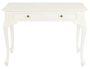 Queen Anne 2 Drawer Desk (White)