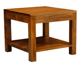 Side Tables: Amsterdam Solid Mahogany Timber Lamp Table 60 x 60 cm (Light Pecan)