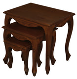 Queen Ann Nest of Table Set of 3 (Mahogany)