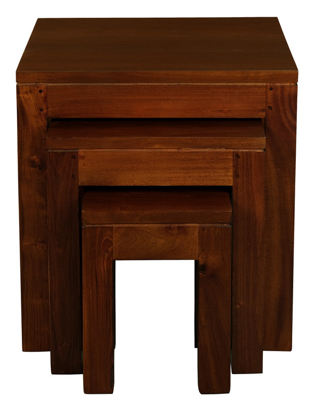 Side Tables: Amsterdam Nest of Table Set of 3 (Mahogany)