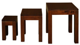 Side Tables: Amsterdam Nest of Table Set of 3 (Mahogany)