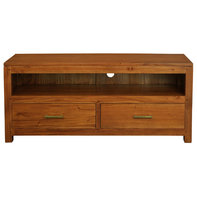 TV Units: Paris 2 Drawer Entertainment Unit (Light Pecan)