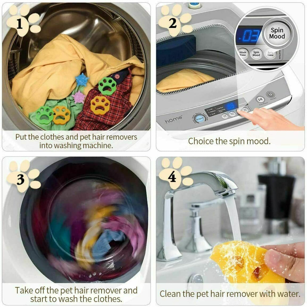 Pet Cleaning Supplies: 2Pcs Pet Hair Remover Floating Fur Catcher Laundry Lint Dog Cat Washing Machine