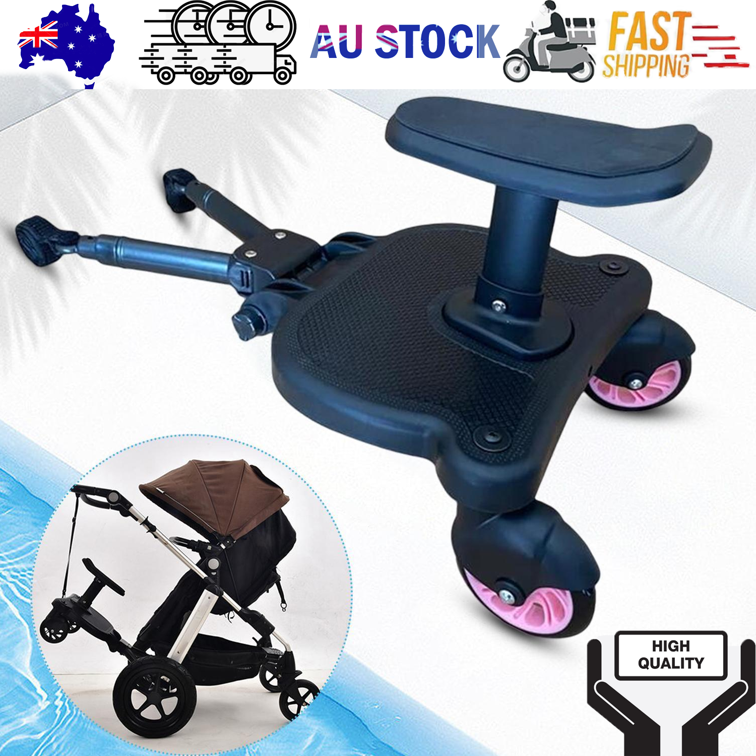 Stroller & Pram Accessories: Baby Jogger Glider Board 2 in 1 Kid Stroller Board with Dismountable Seat AU pink wheel