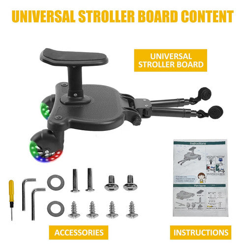 Stroller & Pram Accessories: Baby Jogger Glider Board 2 in 1 Kid Stroller Board with Dismountable Seat AU Luminous wheel
