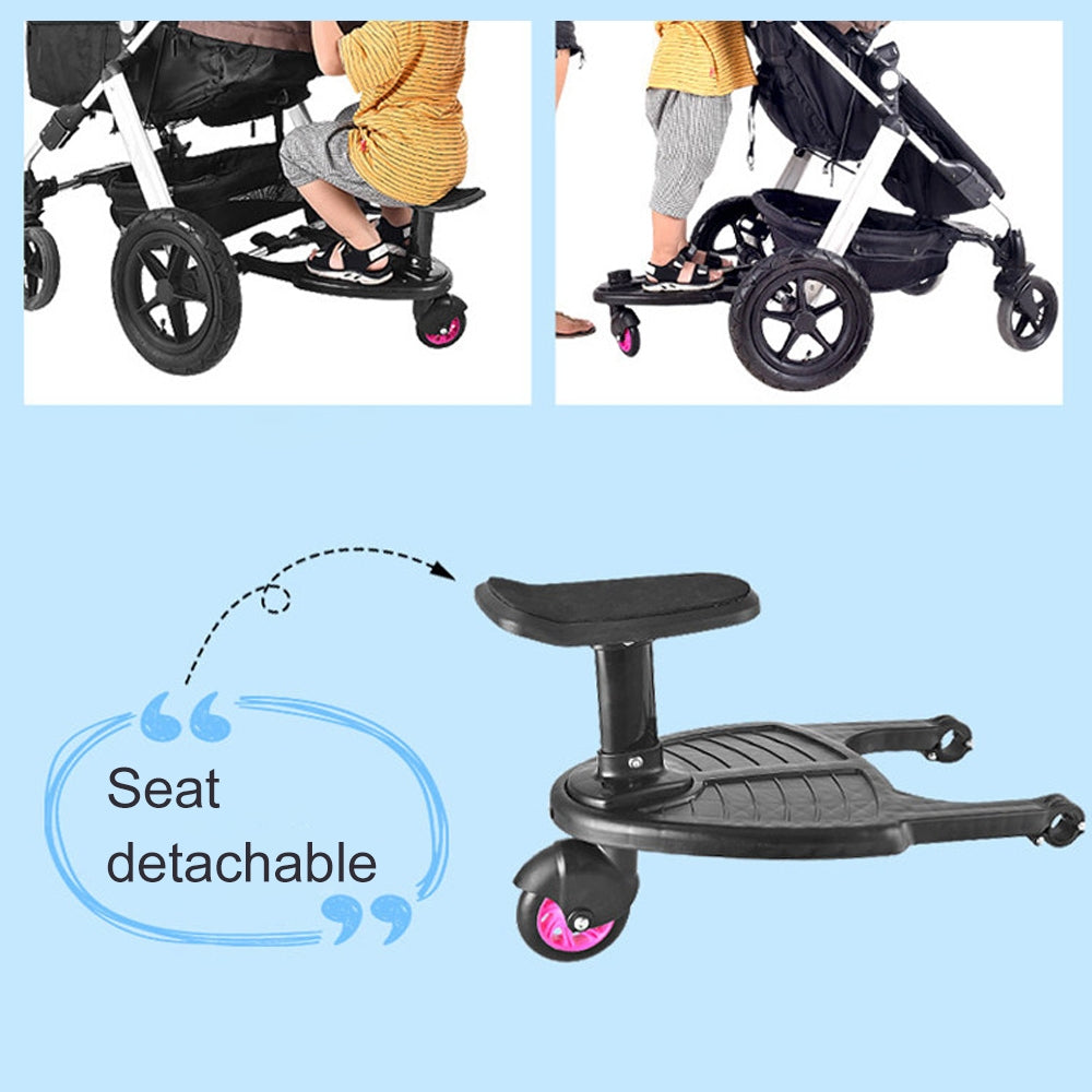 Stroller & Pram Accessories: Stroller Step Board Toddler Buggys Wheel Standing Board Skateboard For Pram Kids Pink