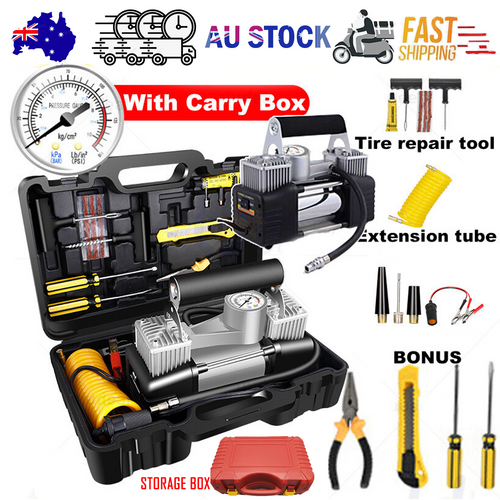 Air Compressors: 150PSI 12V Car Air Compressor Portable Tyre Deflator Inflator Pump 4WD Car Truck RED CASE