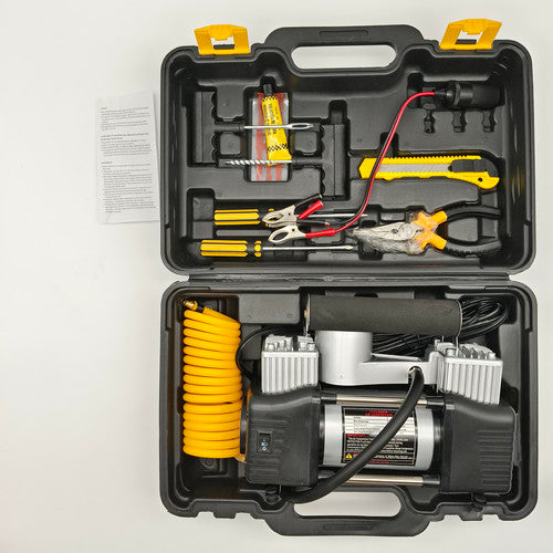 Air Compressors: 150PSI 12V Car Air Compressor Portable Tyre Deflator Inflator Pump 4WD Car Truck RED CASE