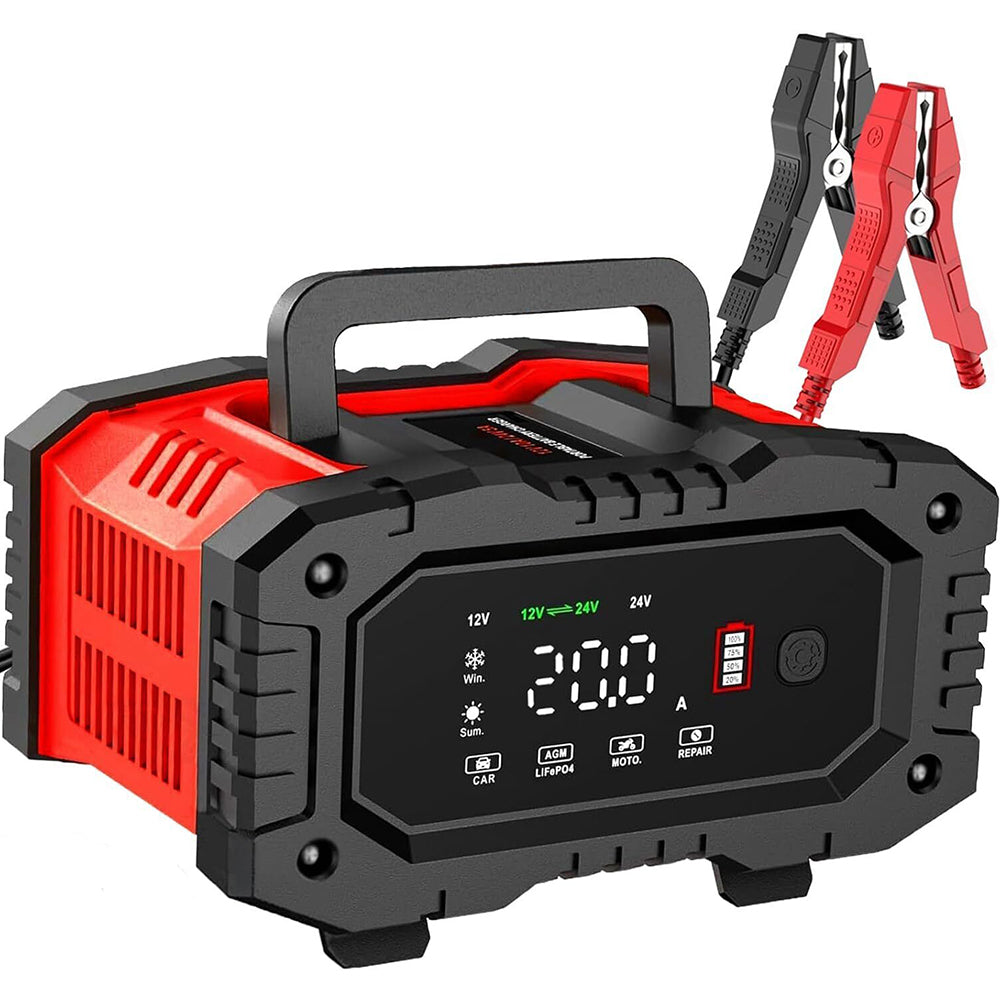 Powerboards & Adapters: 12V 20A/24V 10A Smart Car Battery Charger for Lead Acid LiFePo4 AGM Moto Battery