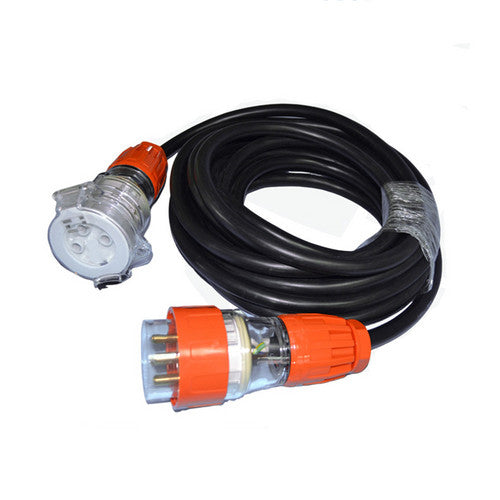 Powerboards & Adapters: 32 Amp 5m 3 Pin Extension Lead Single Phase 250V Rubber Cable Male/Female Plug