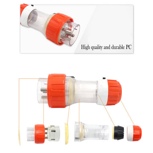 Powerboards & Adapters: 32 Amp 5m 3 Pin Extension Lead Single Phase 250V Rubber Cable Male/Female Plug