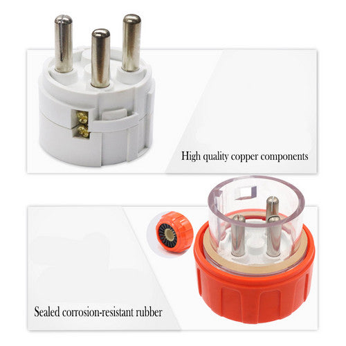 Powerboards & Adapters: 32 Amp 5m 3 Pin Extension Lead Single Phase 250V Rubber Cable Male/Female Plug