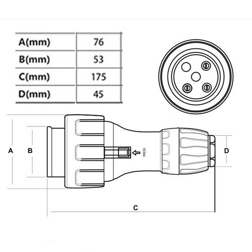 Powerboards & Adapters: 32 Amp 5m 3 Pin Extension Lead Single Phase 250V Rubber Cable Male/Female Plug