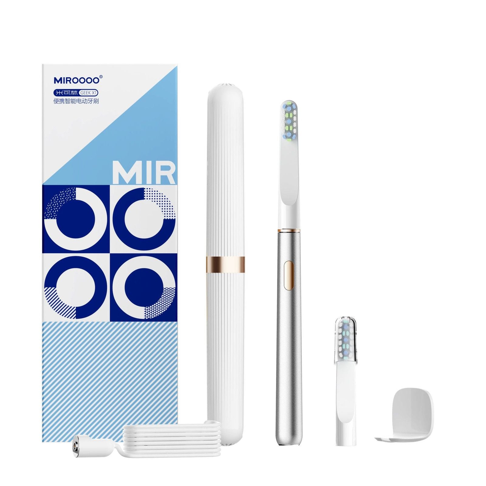 AU Miroooo Electric Toothbrush with 2 Brush Heads Travel Case,Sonic Toothbrush SLIVER
