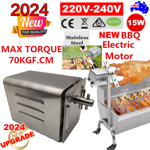 BBQ Tools: Electric BBQ Rotisserie Motor Spit Stainless Steel BBQ Campfire Motor AU Plug