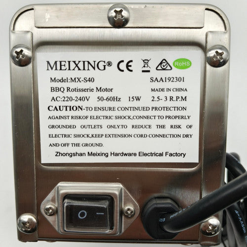BBQ Tools: Electric BBQ Rotisserie Motor Spit Stainless Steel BBQ Campfire Motor AU Plug