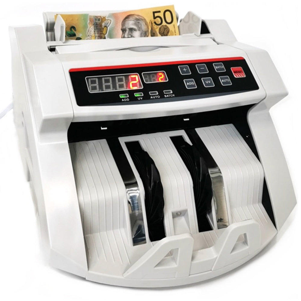 Retail: Australian currency notes Cash counter machine + Quantity digital display