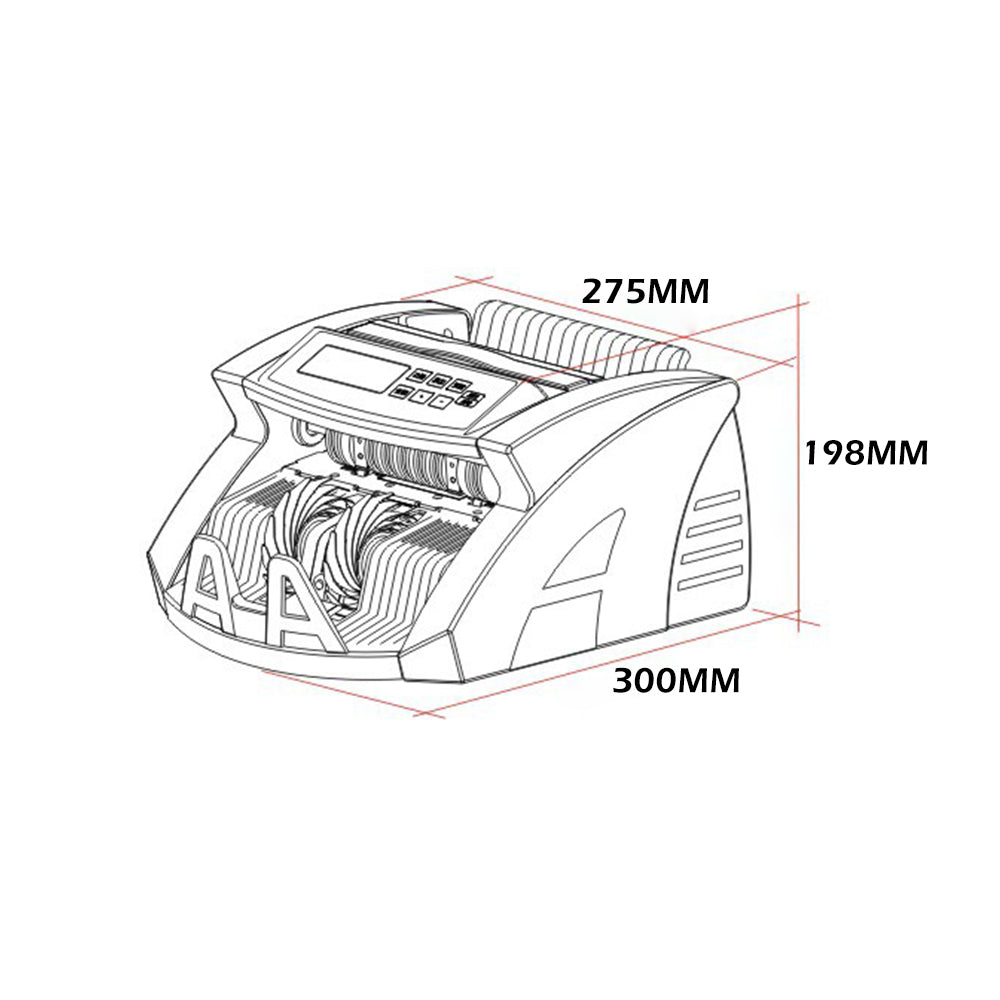 Retail: Australian currency notes Cash counter machine + Quantity digital display