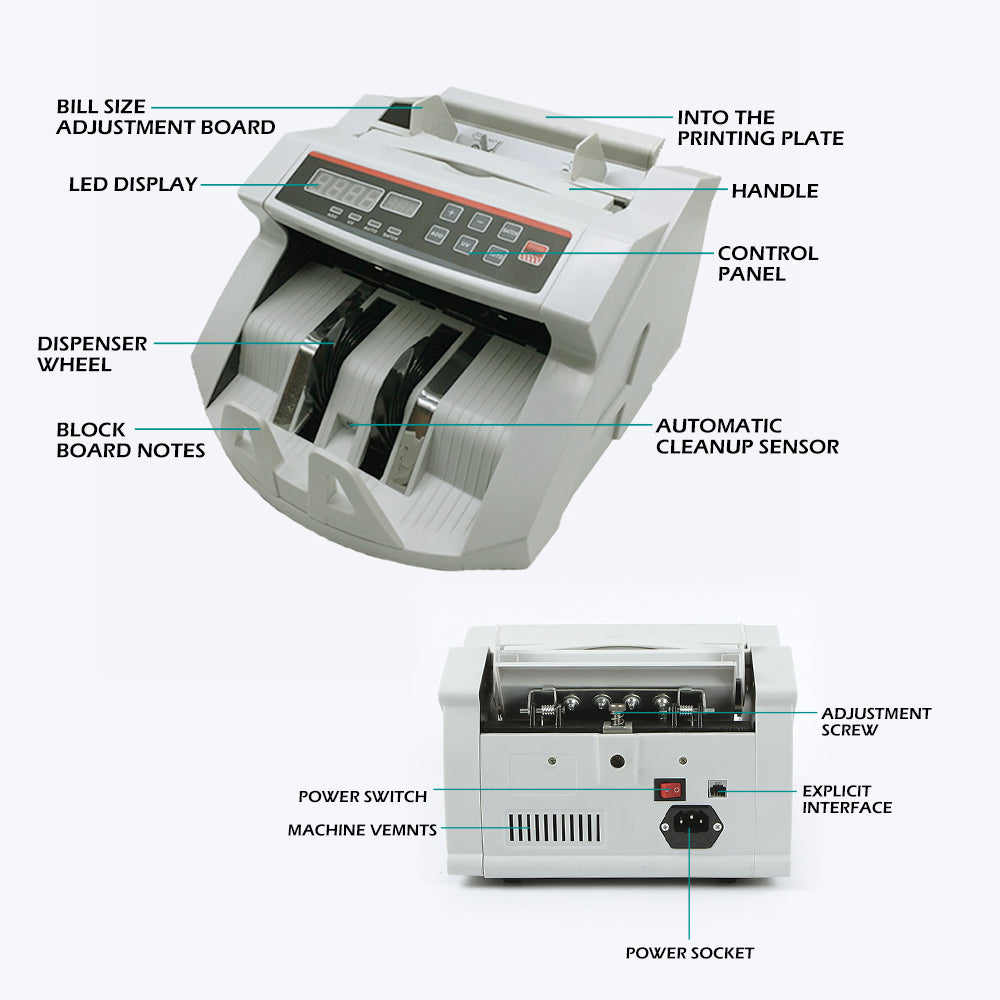 Retail: Australian currency notes Cash counter machine + Quantity digital display