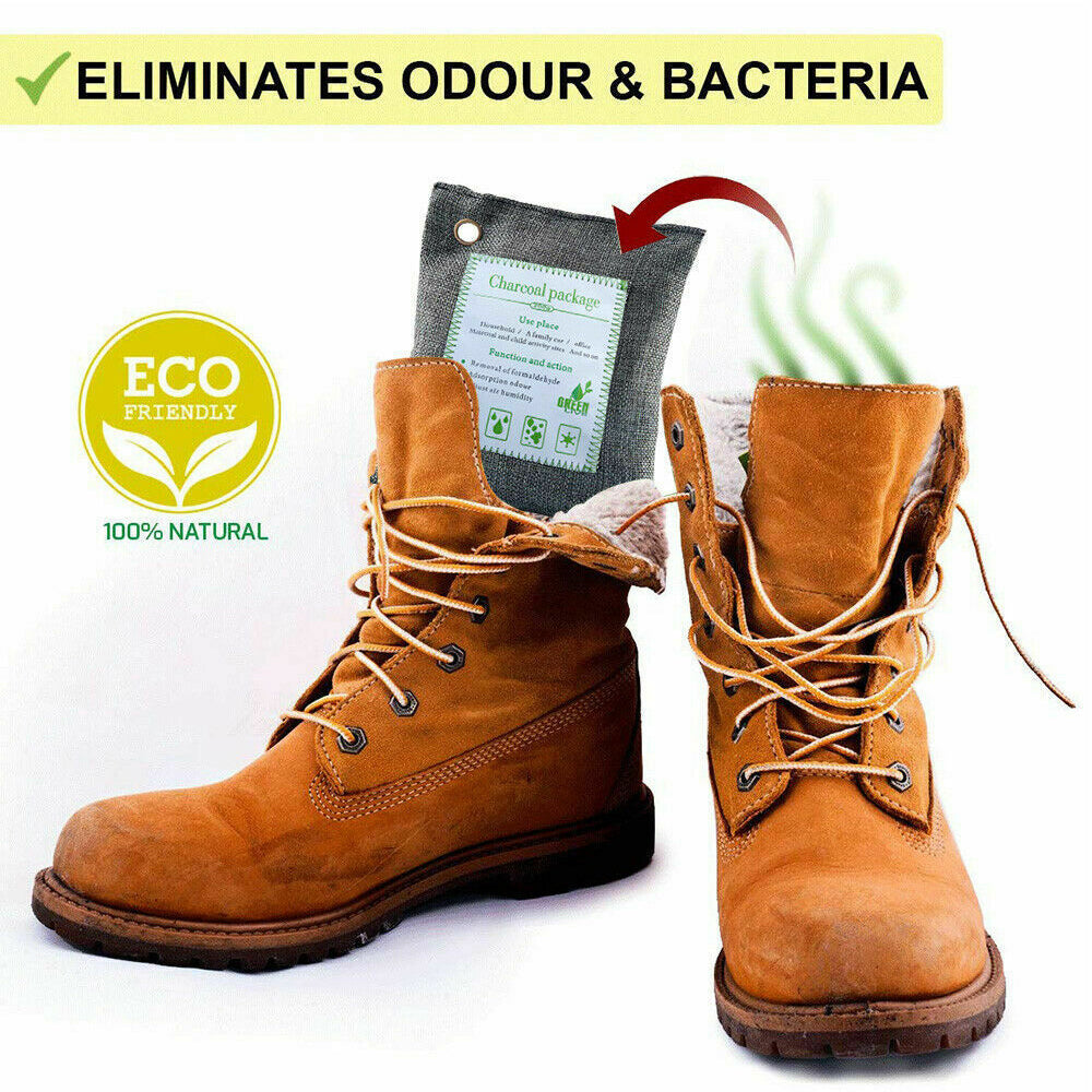 Deodorants & Anti-Perspirants: 5PCS Air Purifying Bags Activated Bamboo Charcoal Freshener for Car Home Shoes 200g