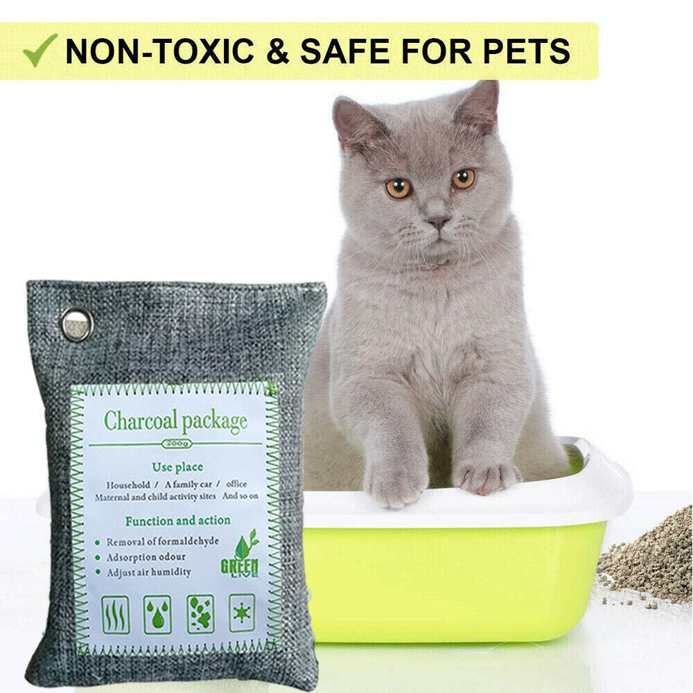 Deodorants & Anti-Perspirants: 5PCS Air Purifying Bags Activated Bamboo Charcoal Freshener for Car Home Shoes 200g