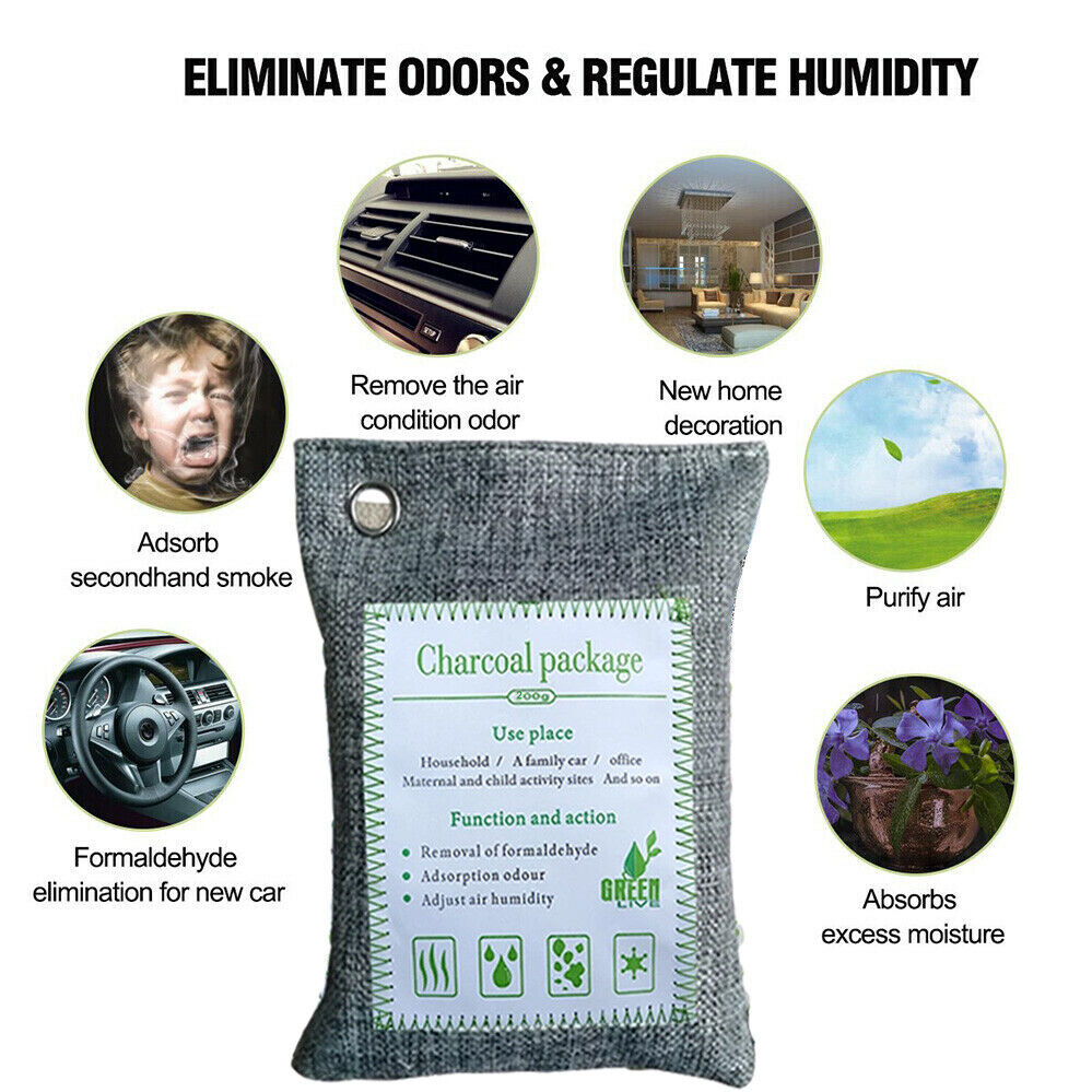 Deodorants & Anti-Perspirants: 30PCS Air Purifying Bags Activated Bamboo Charcoal Freshener for Car Home Shoes 200g