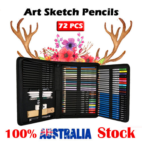 Art & Drawing Toys: 72pcs Professional Drawing Artist Kit Set Pencils and Sketch Charcoal Art Tools