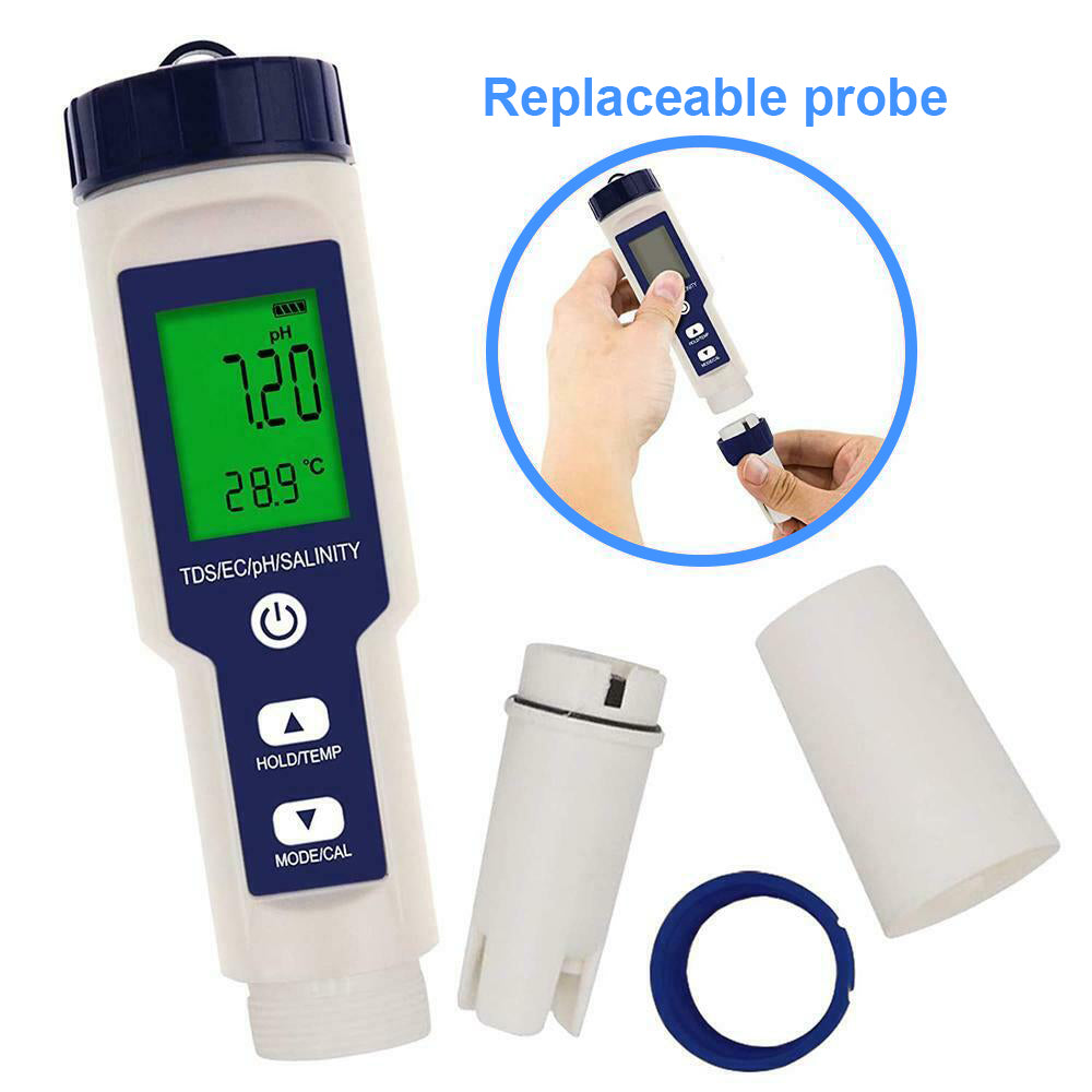 Camping Appliances: 5-IN-1 Digital Water Quality Tester Waterproof pH TDS EC Temperature Meter Pool