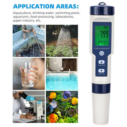 Camping Appliances: Set 7 In 1 and 5 in 1 PH Meter TDS/EC/Salt/Temp Water Quality Monitor Tester Pen