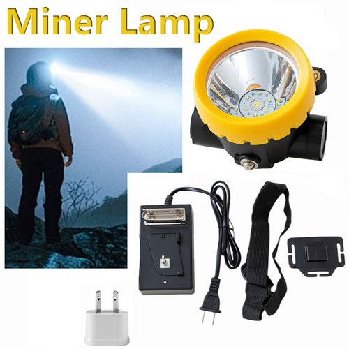 LED Miner Headlight 3000 LUX High Bright Waterproof Hard Hat Lamp Rechargeable