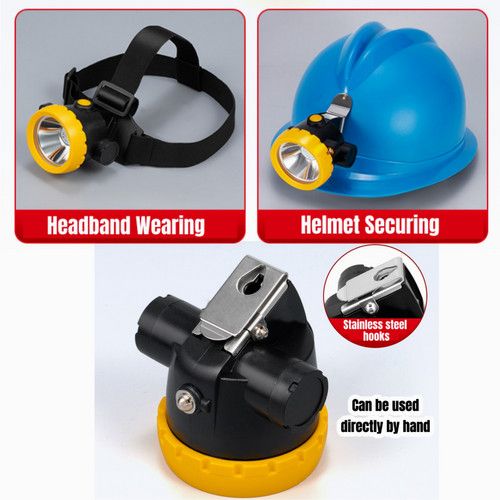 LED Miner Headlight 3000 LUX High Bright Waterproof Hard Hat Lamp Rechargeable