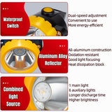 LED Miner Headlight 3000 LUX High Bright Waterproof Hard Hat Lamp Rechargeable