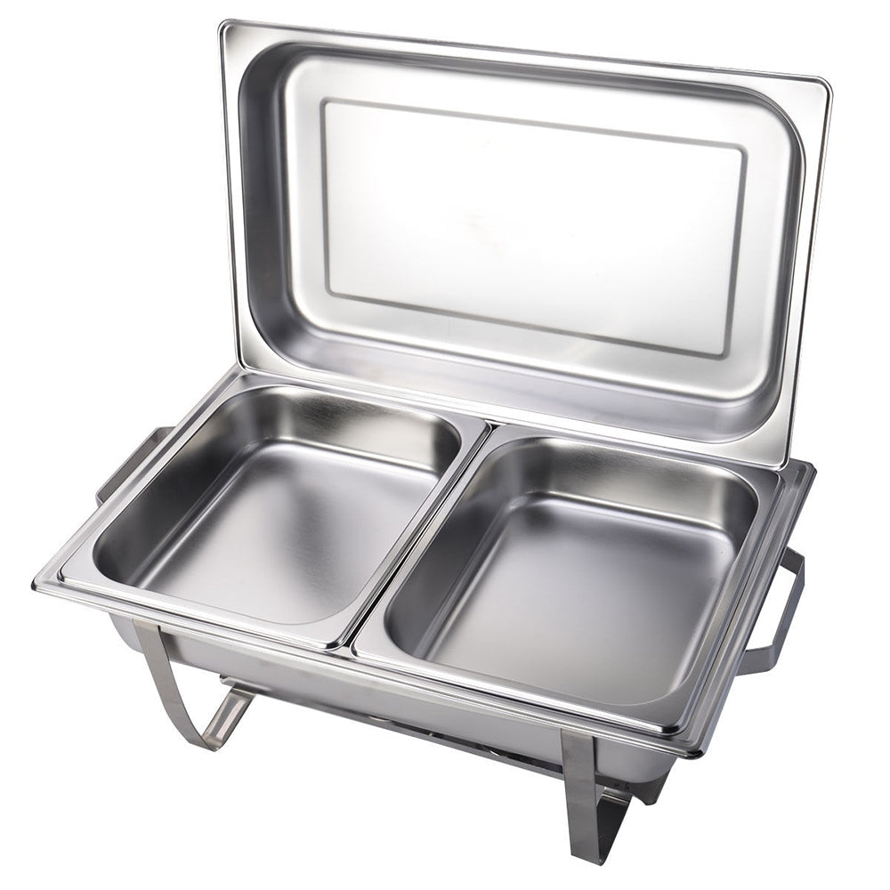 Storage Boxes: 9L Chafing Dish Set Buffet Pan Bain Marie Bow Stainless Steel Food Warmer(2*4.5L)