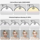 Half Moon Floor Fill Lamp for Salon Tattoo Eyelash Makeup Beauty LED Lash Light Black